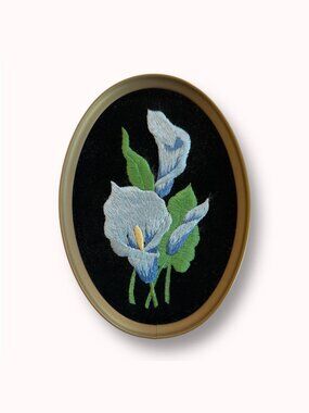 Vintage calla lily needlepoint